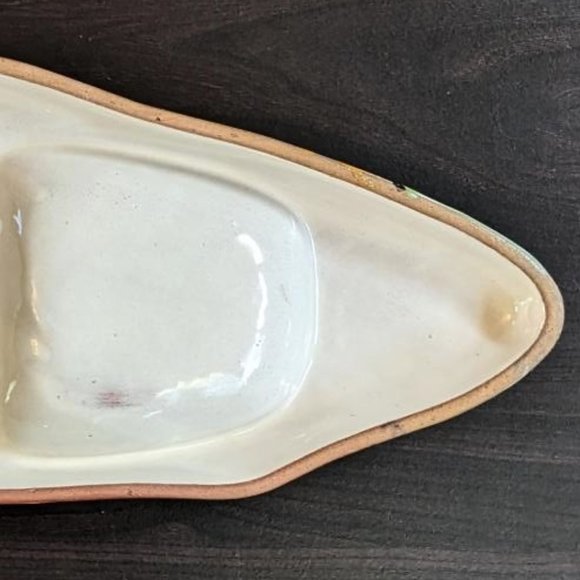 Hecho Amano Gallery Handmade Ceramic Fish Sectioned Serving Platter - Picture 8 of 8